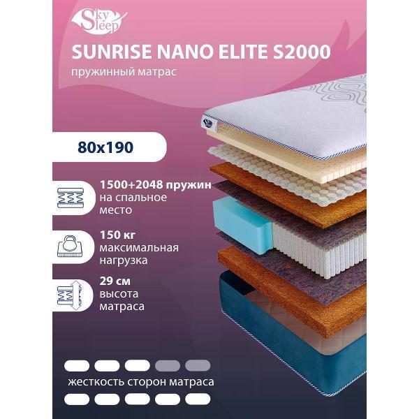 Изображение товара Матрас SkySleep 80x190 SUNRISE NANO Elite S2000