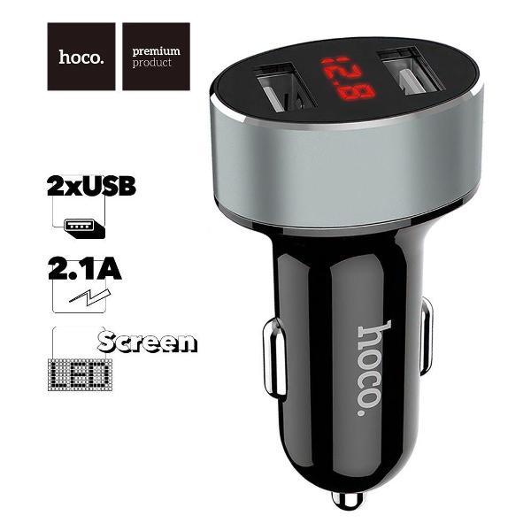 Изображение товара Автомобильное зарядное устройство Hoco Z26 High Praise 2xUSB 2.1А LED дисплей Изображение товара Автомобильное зарядное устройство Hoco Z26 High Praise 2xUSB 2.1А LED дисплей