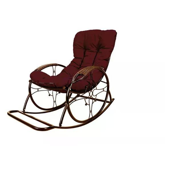 Изображение товара Кресло M-Group Кресло-качалка ЛЮКС коричневое, бордовая