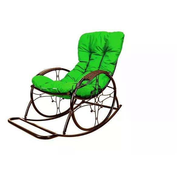 Изображение товара Кресло M-Group Кресло-качалка ЛЮКС коричневое, зеленая