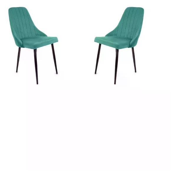 Изображение товара Стул M-Group Стулья для кухни МИЛАН, изумрудный, чёрные (2шт)
