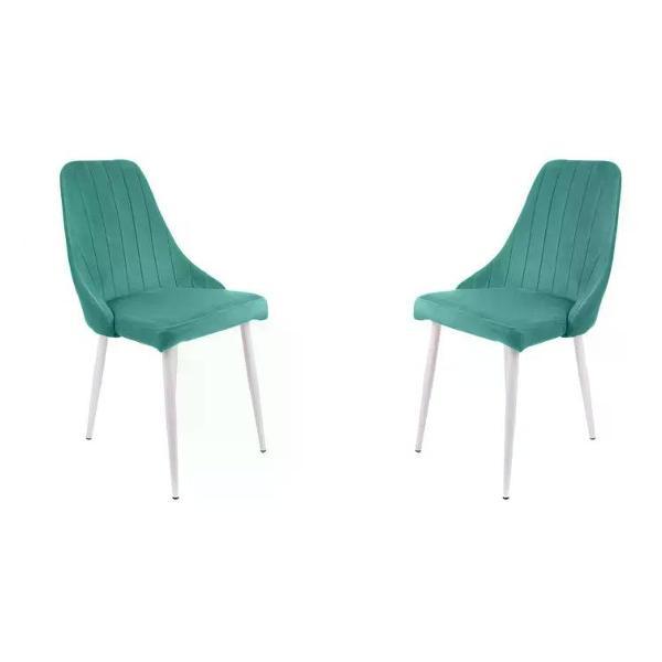 Изображение товара Стул M-Group Стулья для кухни МИЛАН, изумрудный, белые (2шт)