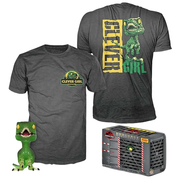 Funko POP and Tee: Jurassic Park: Clever Raptor (XL)