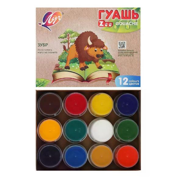 Изображение товара Краска штемпельная Луч Гуашь 12 цветов