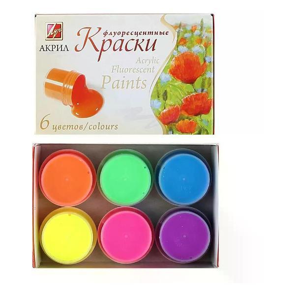 Изображение товара Краска штемпельная Луч Акриловые краски для рисования 6 цветов