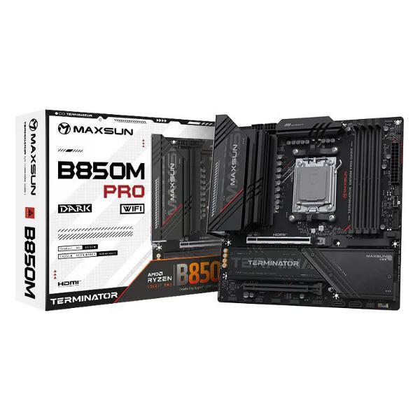 Изображение товара Материнская плата MAXSUN MS-Terminator B850M DARK WIFI (AM5, mATX) Изображение товара Материнская плата MAXSUN MS-Terminator B850M DARK WIFI (AM5, mATX)