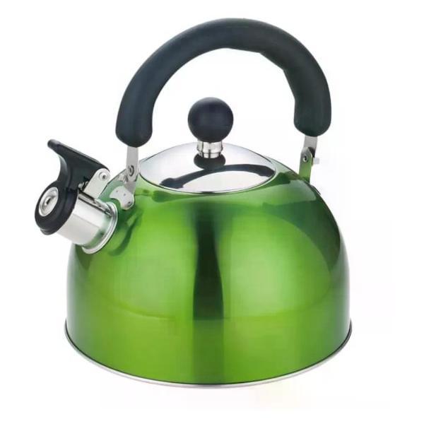 Изображение товара Чайник для плит Добрыня Чайник для плиты объёмом 2,5 литра со свистком, зеленый