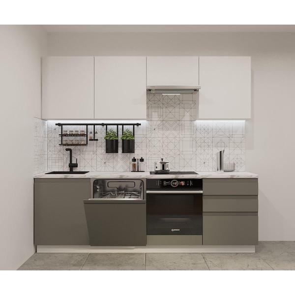 Изображение товара Кухня модульная Кухни РМ КГ Лайн Тальк/Обсидиан, 2400 мм