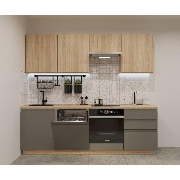 Изображение товара Кухня модульная Кухни РМ КГ Лайн Сонома/Обсидиан, 2400 мм