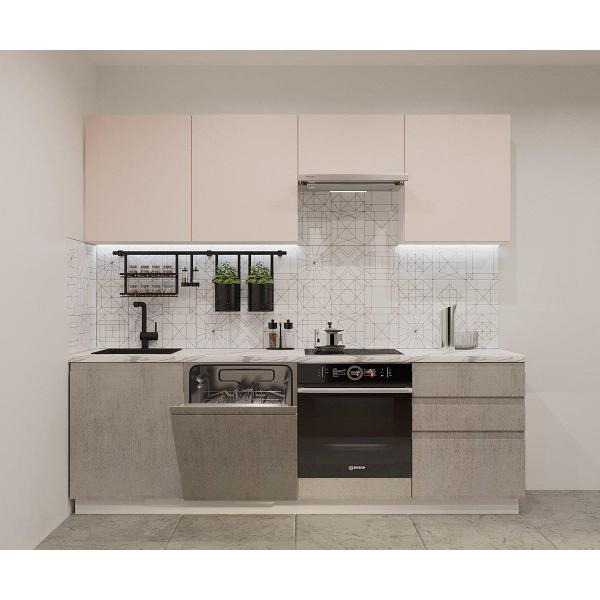 Изображение товара Кухня модульная Кухни РМ КГ Лайн Фарфор/Бетон светлый, 2400 мм