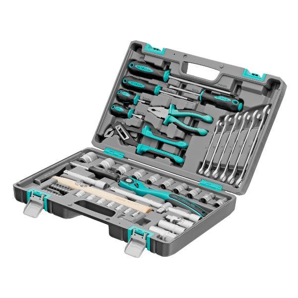 Изображение товара Набор ручного инструмента STELS 1/2", Cr-V, S2, усиленный кейс, 58 предметов