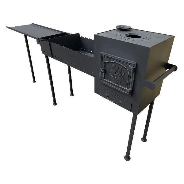 Изображение товара Мангал Нет бренда универсальный с печкой колосники тощиной 8мм