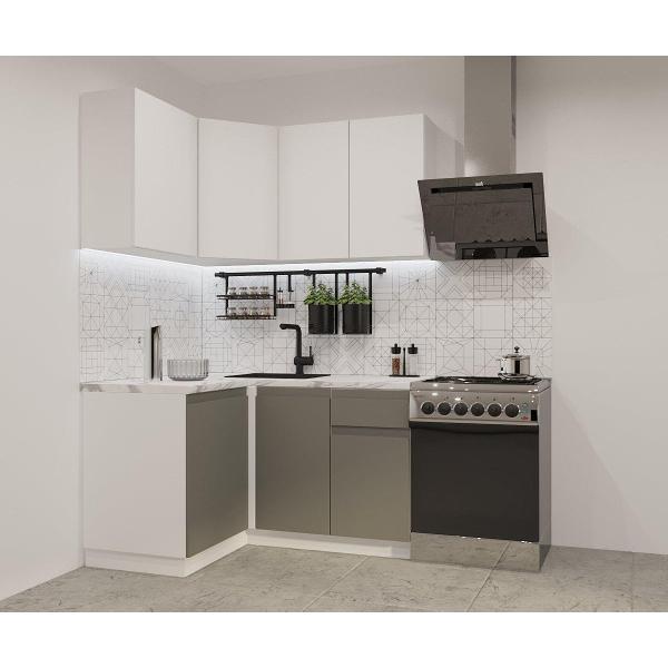 Изображение товара Кухня модульная Кухни РМ КГ Лайн Тальк/Обсидиан, 1200х1400 мм