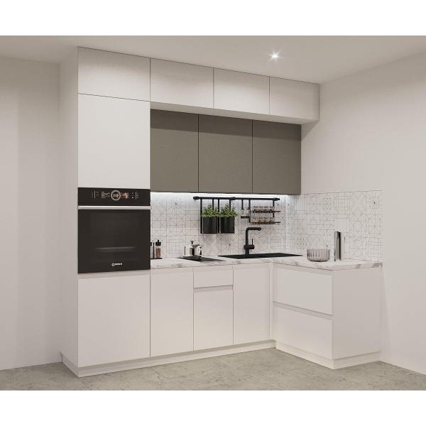 Изображение товара Кухня модульная Кухни РМ КГ Лайн Обсидиан/Тальк, 2400х1400 мм