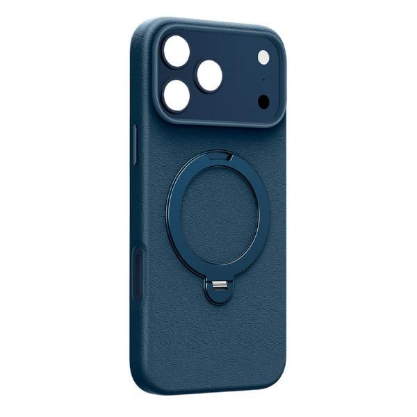 Изображение товара Чехол для смартфона, телефона Keephone Apple iPhone 17 Pro MeHold Eco MagSafe Высококачественная кожа, складная подставка на 360° Синий