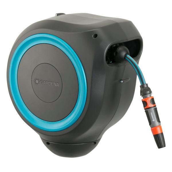 Изображение товара Катушка для шланга Gardena Катушка со шлангом настенная автоматическая RollUp S (голубой цвет)