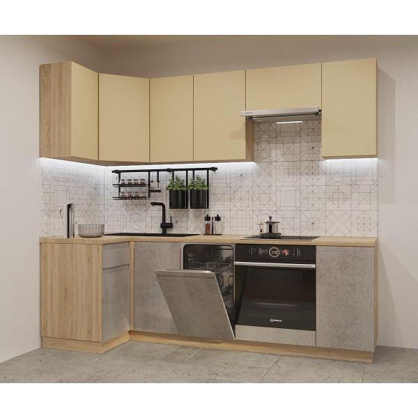 Изображение товара Кухня модульная Кухни РМ КГ Лайн Стамбул/Бетон светлый, 1000х2450 мм