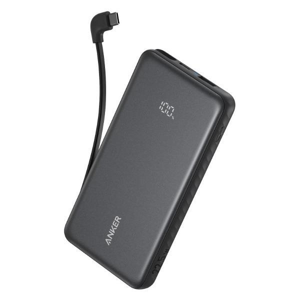 Изображение товара Внешний аккумулятор Anker Zolo 10K Mah 22.5В встроенный USB-C кабель, черный Изображение товара Внешний аккумулятор Anker Zolo 10K Mah 22.5В встроенный USB-C кабель, черный