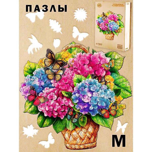 Изображение товара Пазл Woodbests 6251-WP Корзина с Гортензиями M