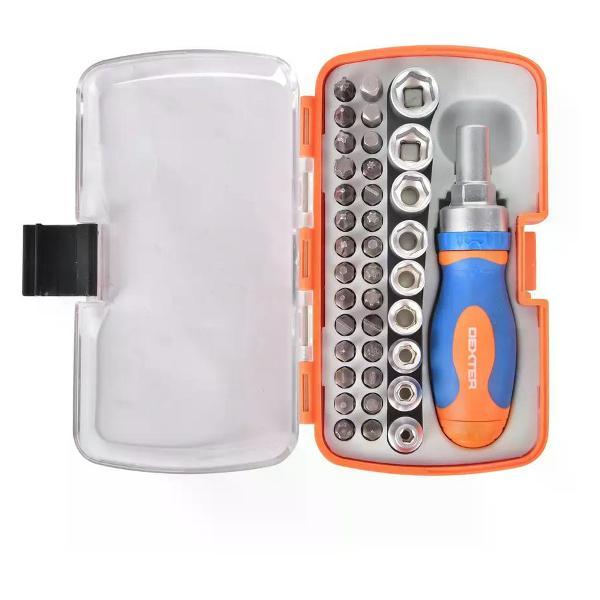 Изображение товара Отвертка Dexter Отвёртка с набором бит и головок Dexter MER-226 38 предметов