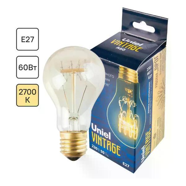 Изображение товара Умная лампочка Uniel Лампа накаливания груша E27 60 Вт 300 Лм свет тёплый белый