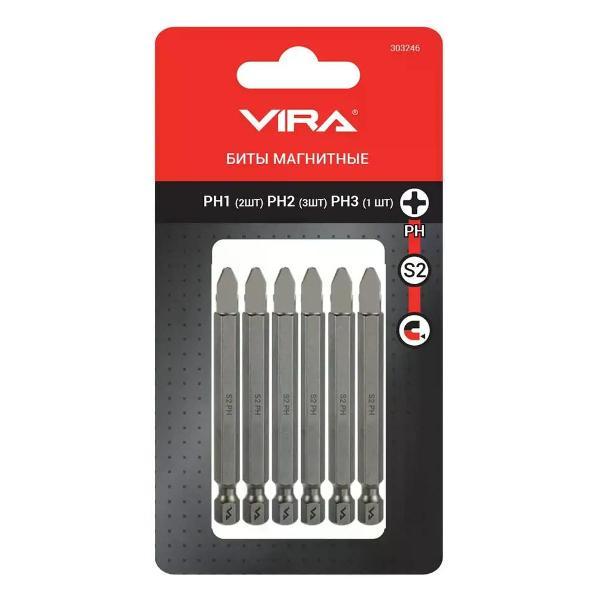 Изображение товара Шуруповерт VIRA Набор бит магнитных 303246, 6 шт.