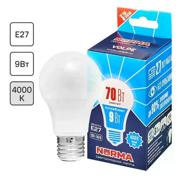 Изображение товара Умная лампочка Volpe Лампа светодиодная E27 В 9 Вт груша 720 лм белый свет