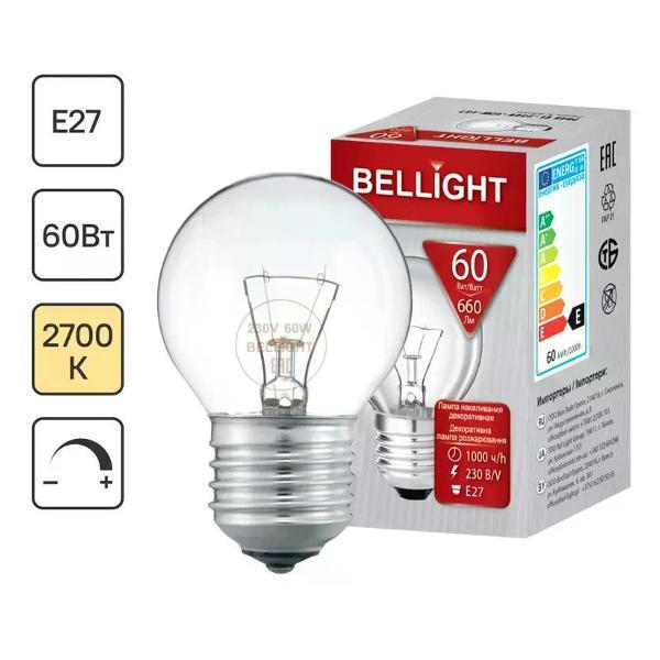 Изображение товара Умная лампочка нет бренда Лампа накаливания Е27 220 В 60 Вт шар 660 лм теплый свет