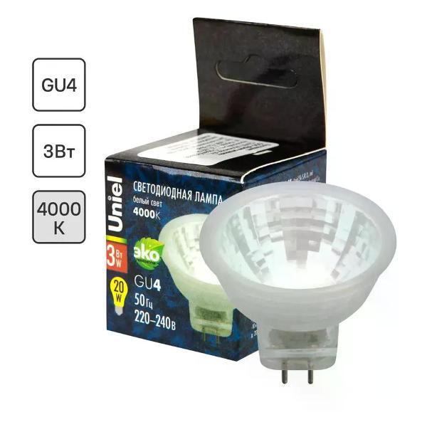 Изображение товара Умная лампочка Uniel Лампа светодиодная GU4 3Вт 200 Лм свет холодный белый