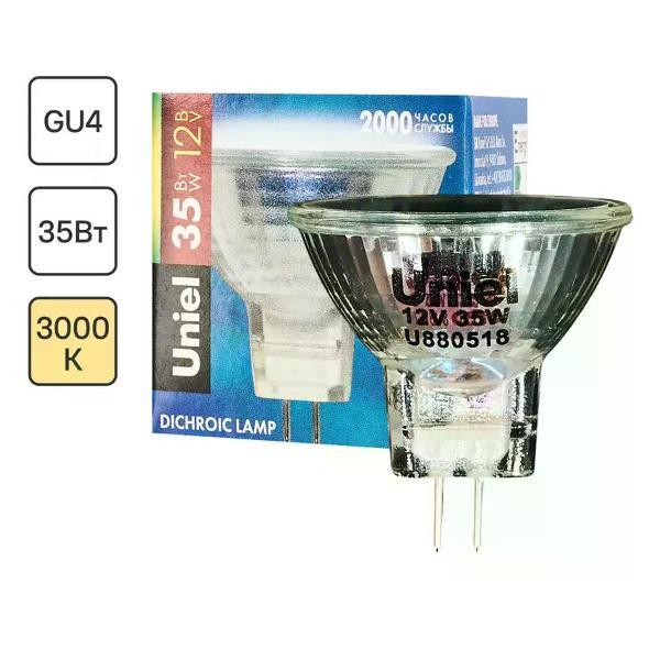Изображение товара Умная лампочка Uniel Лампа галогенная GU4 35 Вт 12 В свет тёплый белый