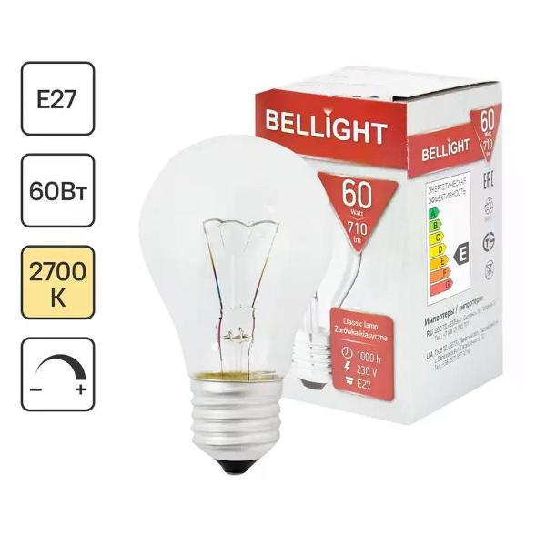 Изображение товара Умная лампочка BELLIGHT Лампа накаливания шар E27 60 Вт свет тёплый белый