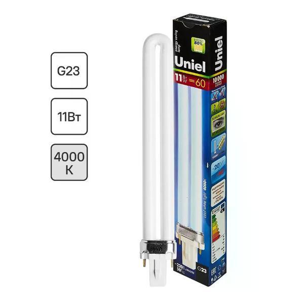 Изображение товара Умная лампочка Uniel Лампа энергосберегающая дуга G23 11 Вт свет холодный белый