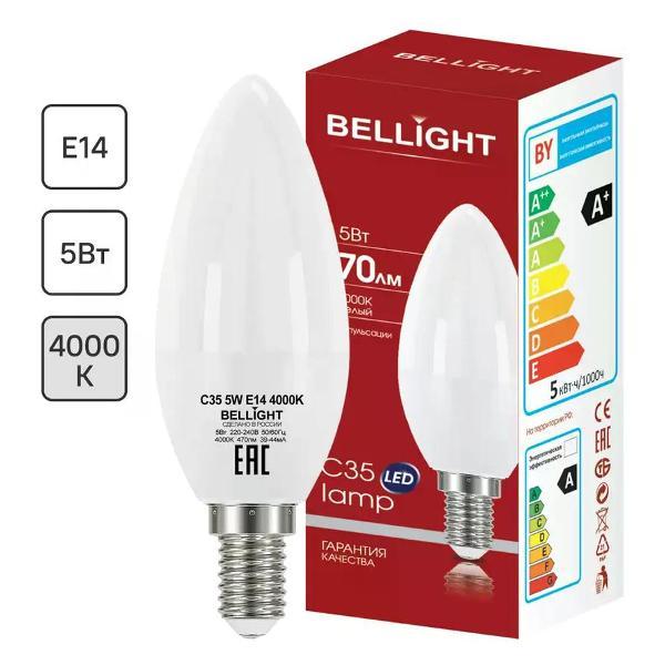Изображение товара Умная лампочка BELLIGHT Лампа светодиодная Е14 свеча 5 Вт 470 Лм белый свет