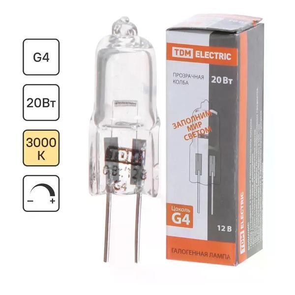 Изображение товара Умная лампочка TDM Electric Лампа галогенная капсула G4 20 Вт 12 В