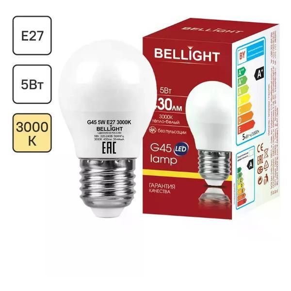 Изображение товара Умная лампочка нет бренда Лампа светодиодная Е27 шар 5 Вт 430 Лм теплый белый свет