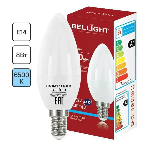 Изображение товара Умная лампочка BELLIGHT Лампа светодиодная Е14 8 Вт свеча 750 лм холодный белый свет