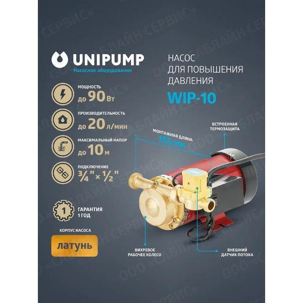 Изображение товара Насос поверхностный UNIPUMP Насос для повышения давл.(водоснабж.) WIP - насосы WIP_20_10