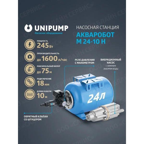 Изображение товара Насосная станция UNIPUMP Станция АКВАРОБОТ М_голубой_серебристый_черный_серый