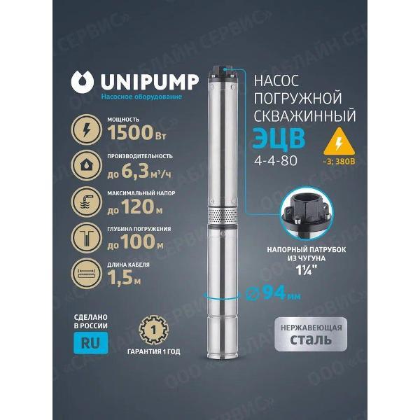 Изображение товара Насос погружной UNIPUMP Насос ЭЦВ 4/4.1БЭЗ_50