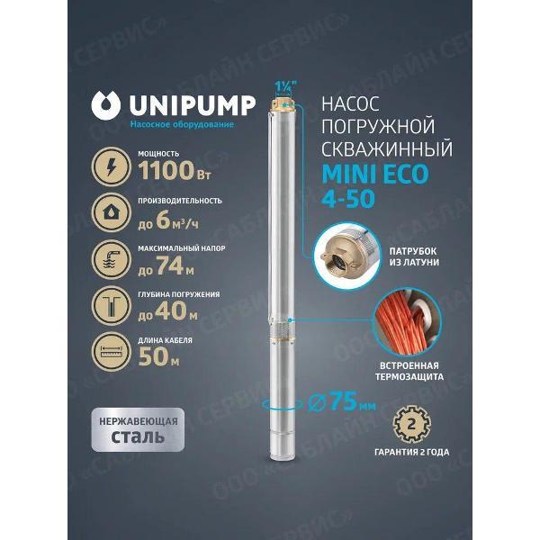 Изображение товара Насос погружной UNIPUMP 3"MINI_ECO_4_110_50