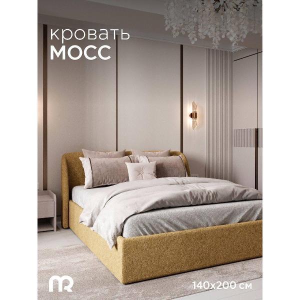 Изображение товара Кровать mebelroom Мосс подъемный механизм 140х200 букле желтый