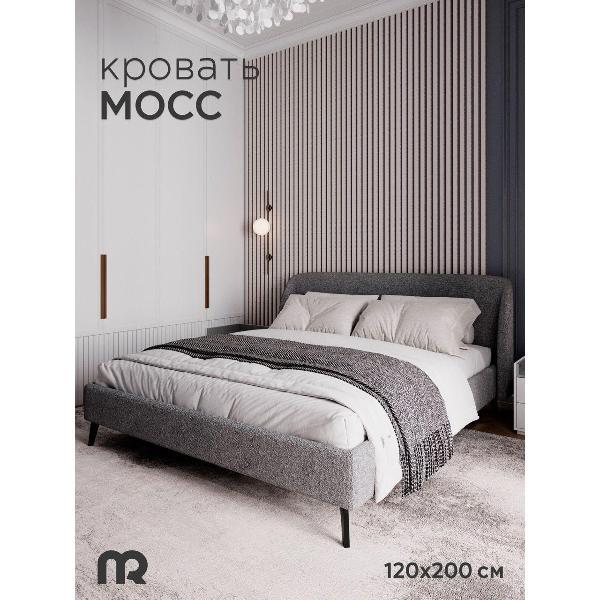 Изображение товара Кровать mebelroom Мосс на ножках 120х200 букле темно-серый