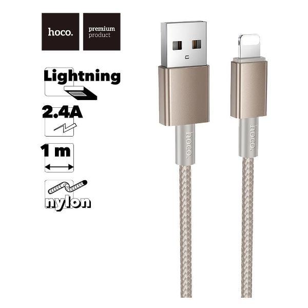 Изображение товара Кабель для смартфона, телефона Hoco USB кабель HOCO X119 Energy Lightning 8-pin, 2.4А, 1м, нейлон