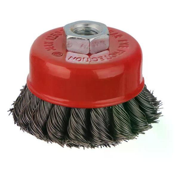 Изображение товара Щетка для УШМ DORN Щетка-насадка для УШМ крученая двухрядная чашечная М14х75 мм