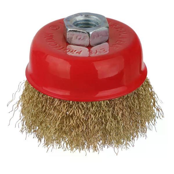 Изображение товара Щетка для УШМ DORN Щетка-насадка для УШМ латунированная чашечная М14х75 мм