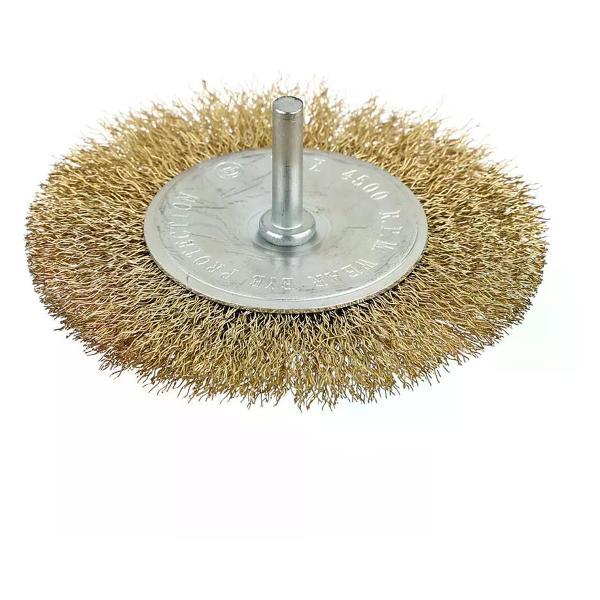 Изображение товара Дрель DORN Щетка-насадка для дрели латунированная плоская 100 мм