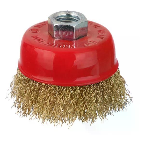 Изображение товара Щетка для УШМ DORN Щетка-насадка для УШМ латунированная чашечная М14х65 мм