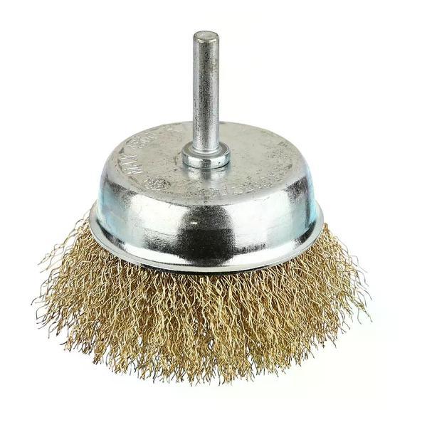 Изображение товара Дрель DORN Щетка-насадка для дрели латунированная чашечная 75 мм
