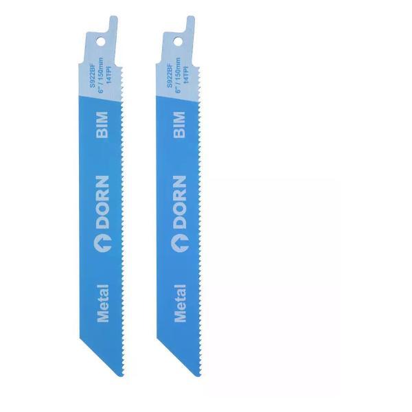 Изображение товара Пилка для лобзика DORN Полотна для сабельной пилы по металлу 150 мм шаг 1,8 мм 2 шт