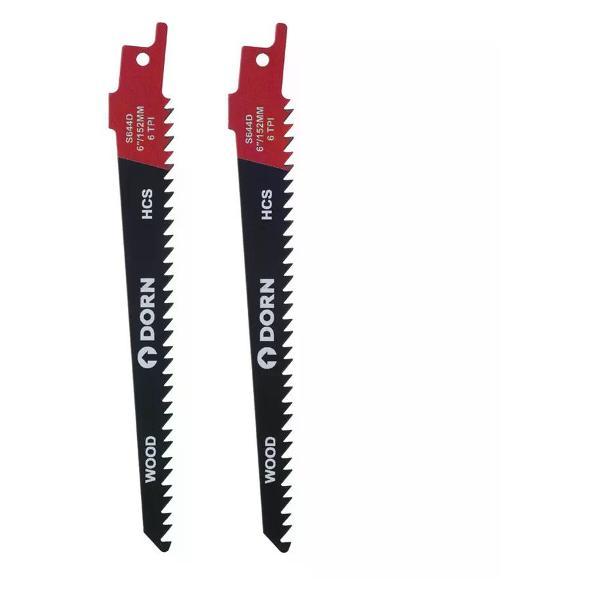 Изображение товара Пилка для лобзика DORN Полотна для сабельной пилы по дереву 150 мм шаг 4,3 мм 2 шт